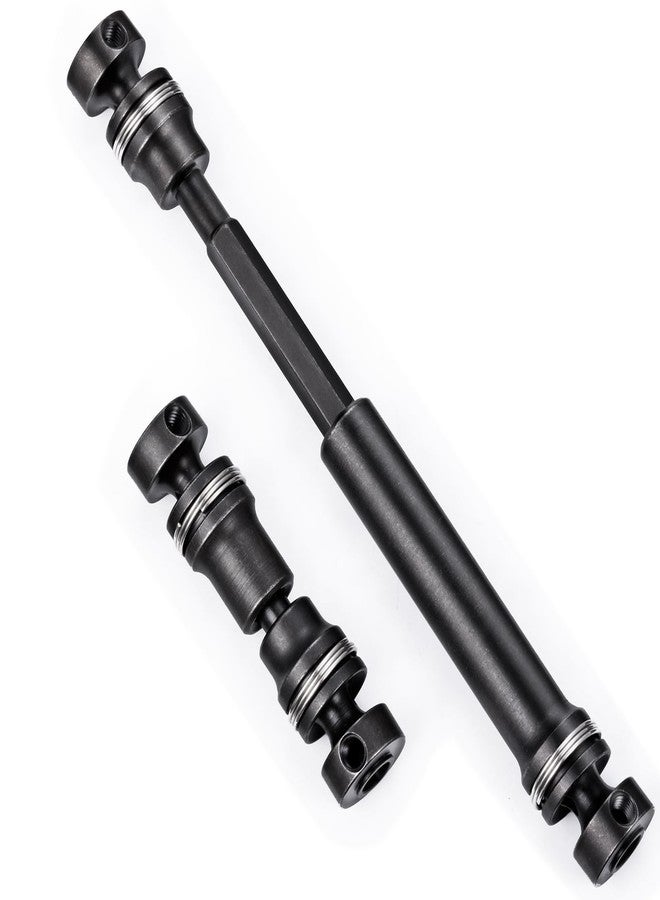 JGGZONE 2PCS Steel 1144 Drive Shafts Center CVD Driveshaft Metal Front + Rear Drive Shaft RC Car Spline Drive Shafts for Tra-xxas 1/16 E Revo Summit RC Crawler Car (Black) - Image 5